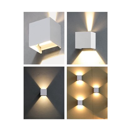 Square LED Wall Light - White