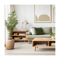 Bedside Lamp 1xE27 – Sabia Wood & Metal