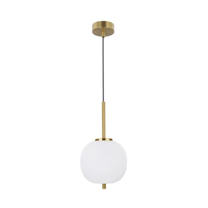 Lato Pendant In Gold With White Globe 18
