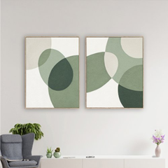 Green Dots Acrylic Painting - 80x100 cm
