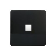 Trendi 1 Gang Cat Modern Glossy Screw less Ethernet Socket Black
