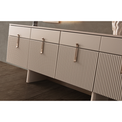 Console With Mirror – Sand Beige
