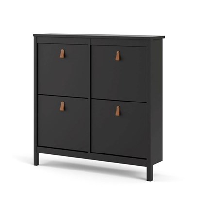 Madrid Shoe Cabinet 4 Doors - Matt Black