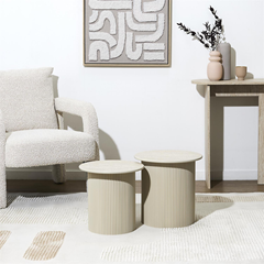 Pullout Table Set – Blanc Beige