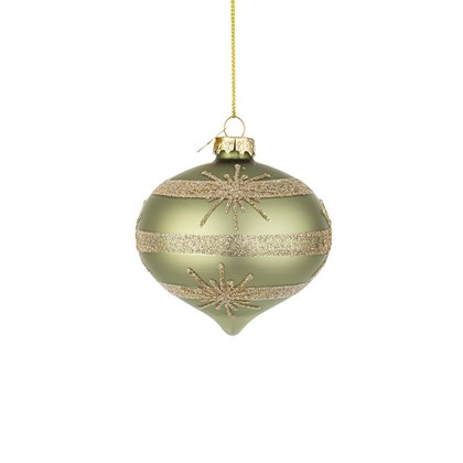 Glimmer Green Glass Ornament