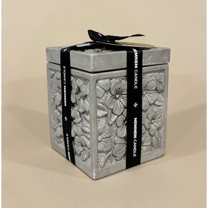 Grey Fjura Small Cube Candle Creme Caramel