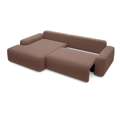 Corner Sofa Bed with Chaise Left 265cm – Brown