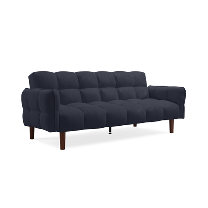 3-seater Sofa Bed Navy Blue Sole Metal Leg