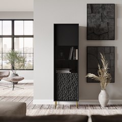 Display Cabinet W-1 Black & Gold