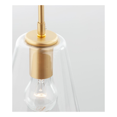Pendant Light Gold Metal Clear Glass