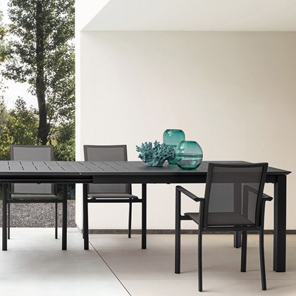 Extendable Table Dark Grey 160-240x100cm