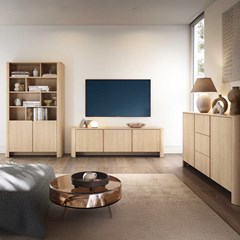 Bookshelf – 4 Shelves & 2 Doors – Oak