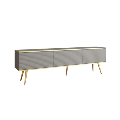 TV Unit MDF with Gold Legs – Grey
