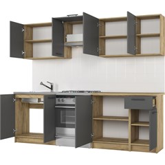 Kitchen Furniture Set - Anthracite & Craft Oak