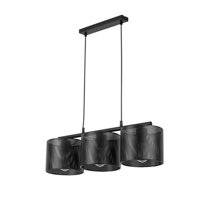 Pendant Lamp Moreno 3 Panels Black E27 15W