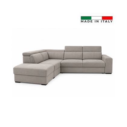 3 seater corner sofa bed with adjustable head rests (right )- Grey