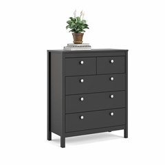 Madrid Chest with 5 Drawers Black
