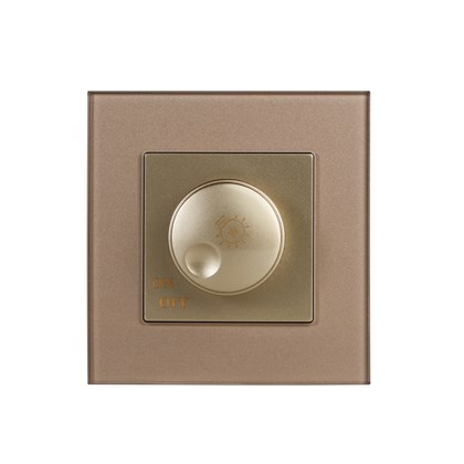1 Gang Rotary Dimmer Gold Temp Glass