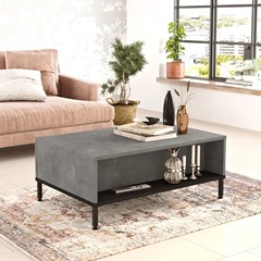 Coffee Table - Retro Silver & Black