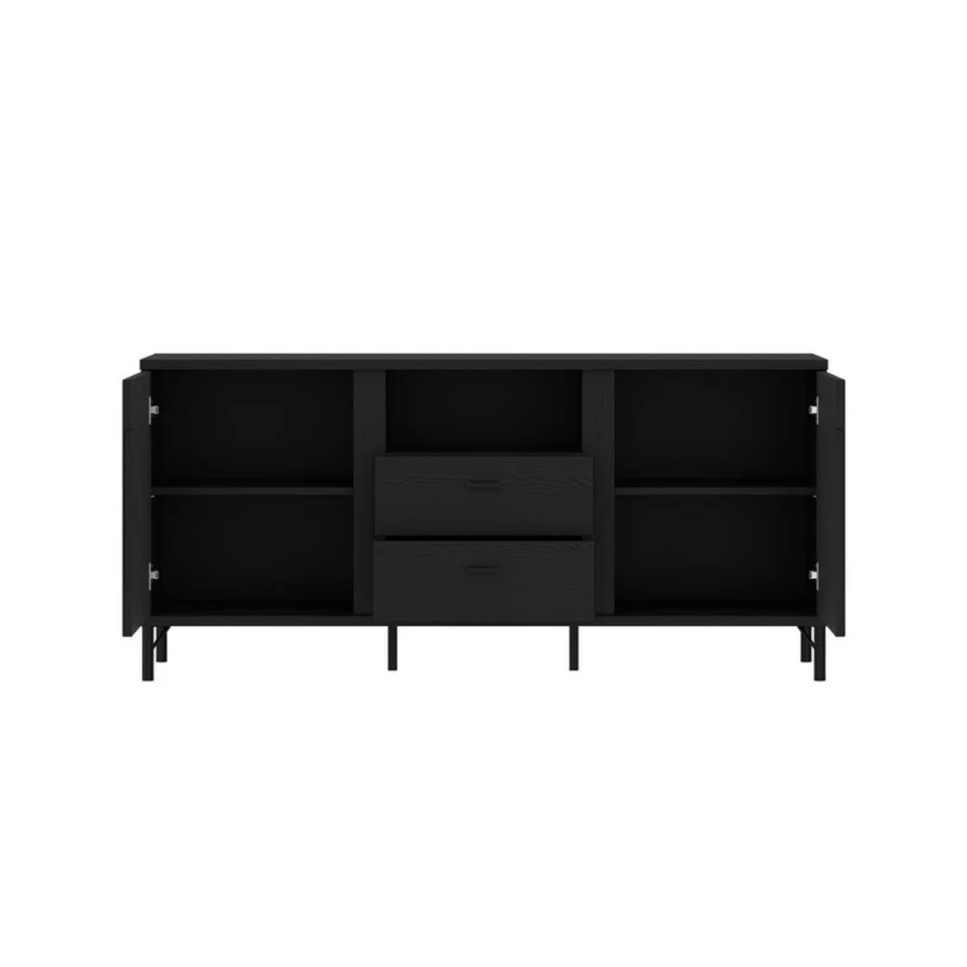 TV Stand Black - 2 Doors - 2 Drawers
