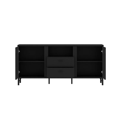 TV Stand Black - 2 Doors - 2 Drawers