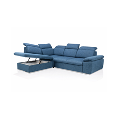 Corner Sofa Bed with Chaise Left 280cm – Blue