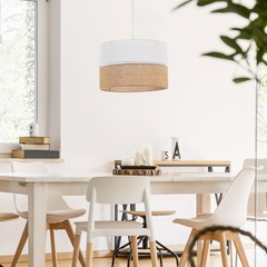 Pendant Lamp Linobianco - White & Brown