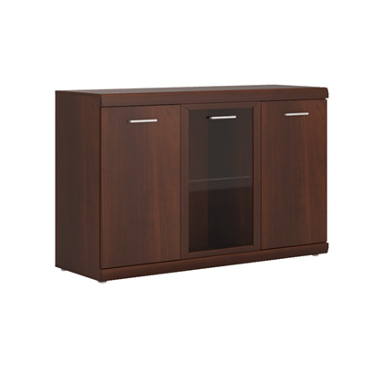 Glass Front Door Sideboard 3D - Walnut