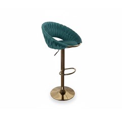 Bar Chair Velvet Seat with Golden Base