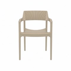 Modern Stackable Plastic Armchair – Taupe