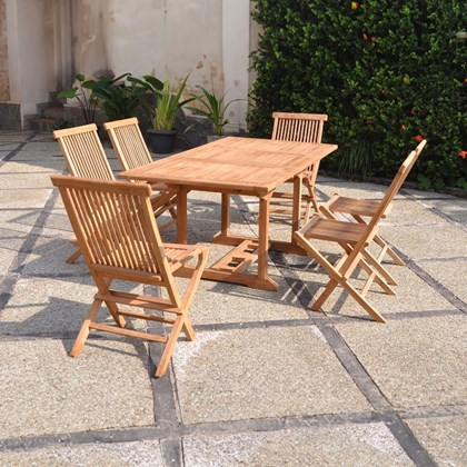 Rectangular Extendable Table with 6 Chairs