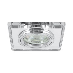 Downlighter Glass Clear & Silver  Square