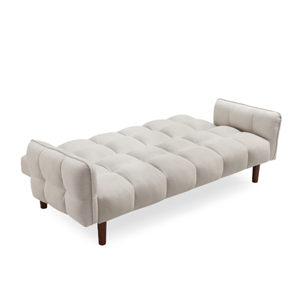 3-seater Sofa Bed Beige Sole Metal Leg