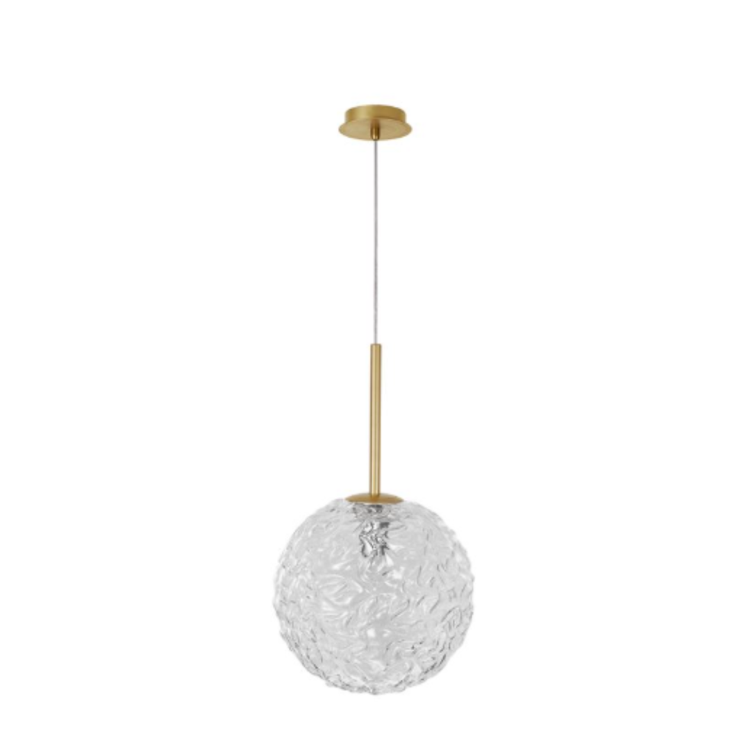 Pendant Light Painted Brushed Gold  Clear Structured Glass