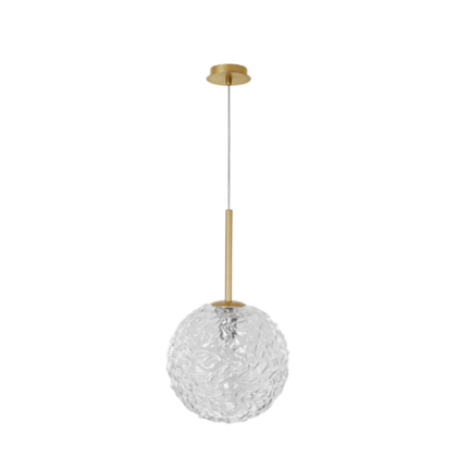 Pendant Light Painted Brushed Gold  Clear Structured Glass