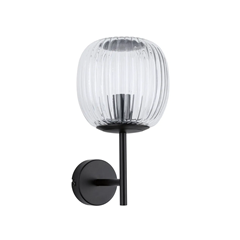 Bathroom Wall Light 20W Dimmable Glass/Black Matt