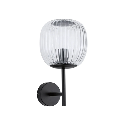 Bathroom Wall Light 20W Dimmable Glass/Black Matt