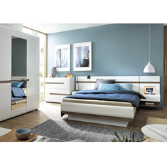 Bed 140 With Frame – White Alpine & Truffle