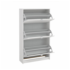 Shoes Cabinet with 3 Tilting Doors – White