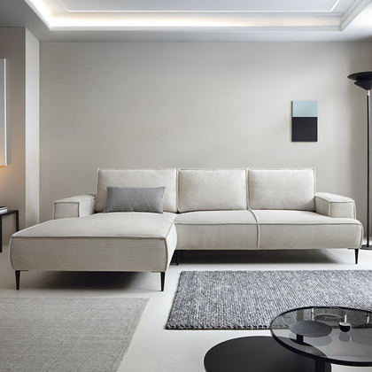 Corner Sofa Bed with Chaise Left 275cm – Light Beige