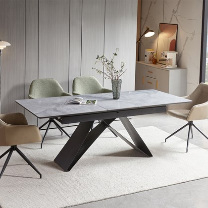 Grey and Black Extendable Dining Table