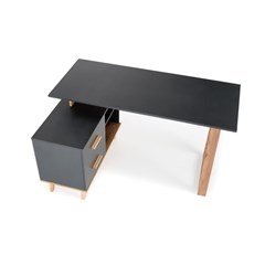 Office Desk With Drawer - Anthracite & Wotan Oak