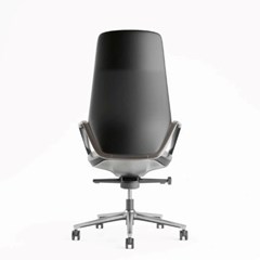 Office Chair Aluminium & Leather – Black