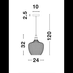 PENDANT LONI DARK BLUE GLASS 24CM