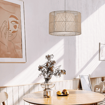 White Bamboo Pendant Light – Natural Elegance