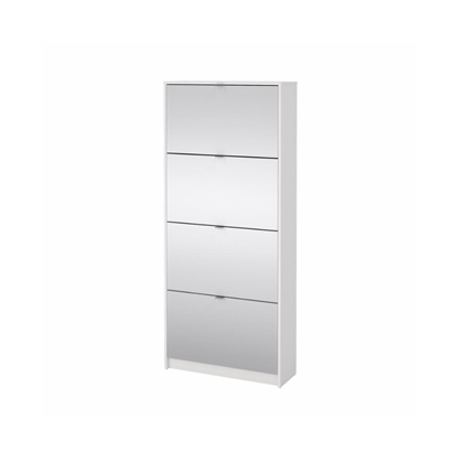 Shoes Shoe cabinet with 4 mirror tilting doors and 2 layers