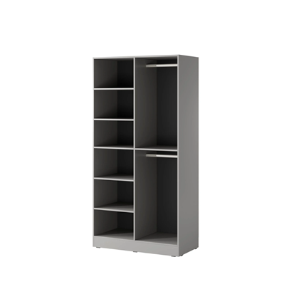 Wardrobe with Milled Glass - Grey