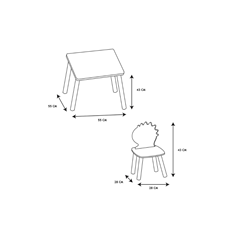 Dinos Table Set – Blue & Brown