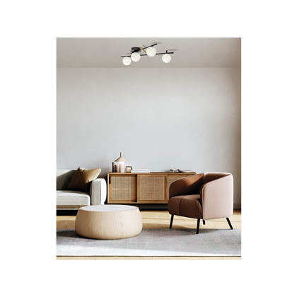 Kika Ceiling Lamp – Liquorice Black & Brushed Gold