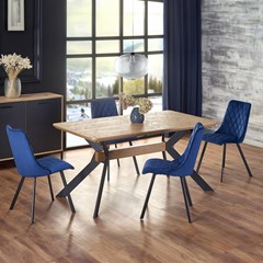Extendable Dining Table -Natural Oak and  Black